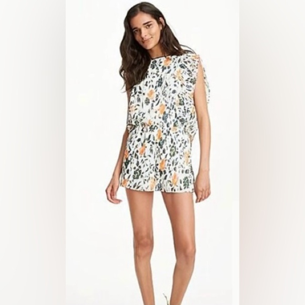Club Monaco Pleated Floral Amsterdam Romper